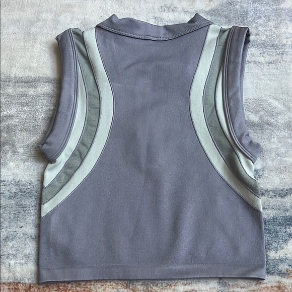 FP Movement Gray Polo Collar Crop Tank Top - Picture 6 of 7